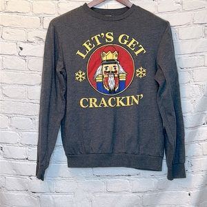 Holiday Time Let’s Get Cracking Nutcracker Christmas Sweatshirt Men’s Size Small
